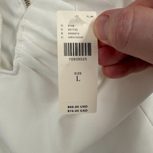 eri + ali Anthropologie Scoop Neck Tank Top Women's Size Large White NEW - Picture 7 of 11